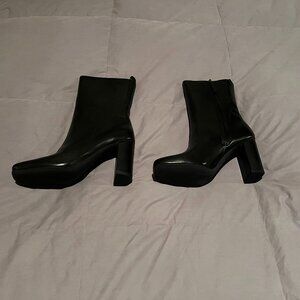 Franco Sarto Black Leather Short Boots - Size 7M